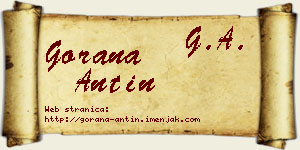 Gorana Antin vizit kartica